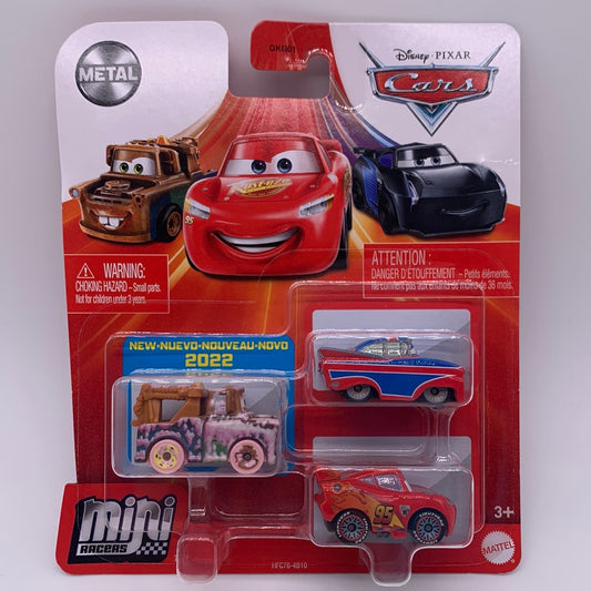 Disney Pixar Cars Movie - Metal Mini Racers 3 Pack - 2022 Release w/ Soapy Mater