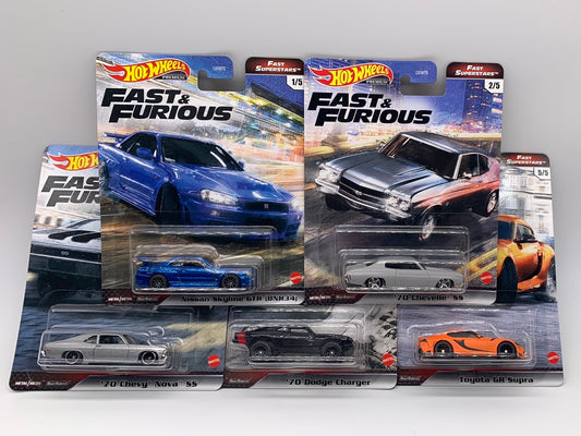 Hot Wheels Premium - Fast & Furious - Fast Superstars Series Set of 5