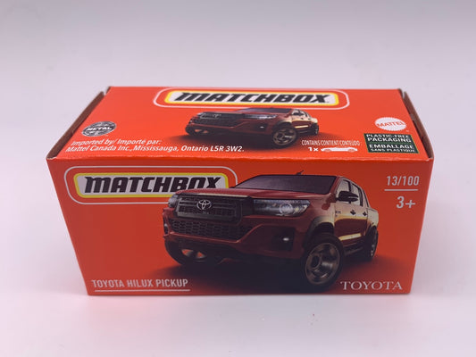 Matchbox Power Grabs - #13/100 - Red Toyota Hilux Pickup Truck