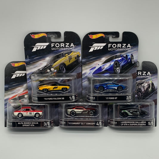 Hot Wheels Premium - Retro Entertainment 2016 Movie Reel Style Packaging - Forza Motorsport Set of 5