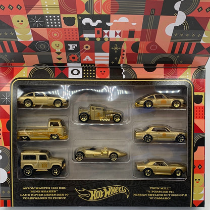 Hot Wheels - 2022 FAO Schwarz Exclusive Holiday Gold Boxed Set of 8 Cars