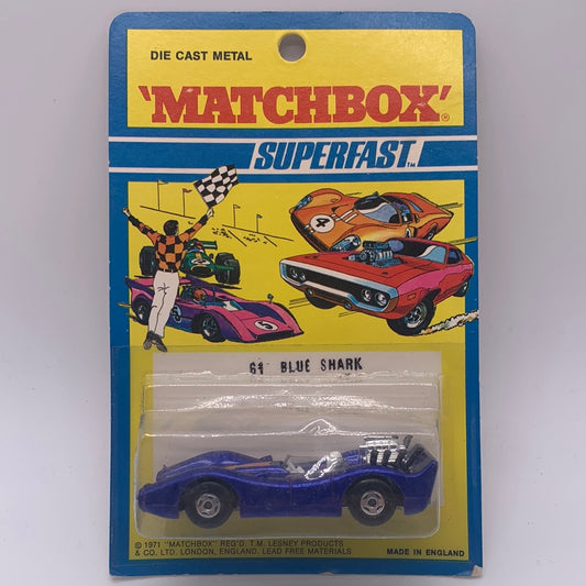 Vintage Matchbox Superfast - 1971 Lesney - No. 61 Blue Shark