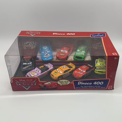 Disney Pixar Cars Movie - Supercharged Dinoco 400 Piston Cup Racer - 8 Car Boxed Set w/ King, Lightning & more