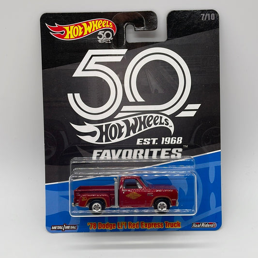 Hot Wheels Premium - 50th Favorites - #7/10 - ‘78 Dodge Li’l Red Express Truck