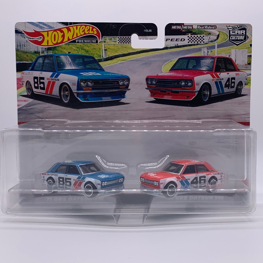 Hot Wheels Car Culture - Target Exclusive Premium 2 Pack - Blue & Red ‘71 Bre Datsun 510
