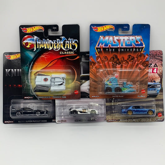 Hot Wheels Premium - Retro Entertainment 2021 Mix B Set of 5