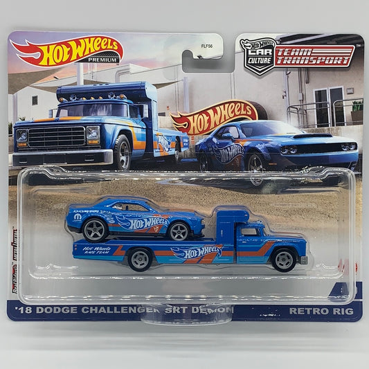 Hot Wheels Car Culture Team Transport - #30 ‘18 Dodge Challenger SRT Demon & Retro Rig