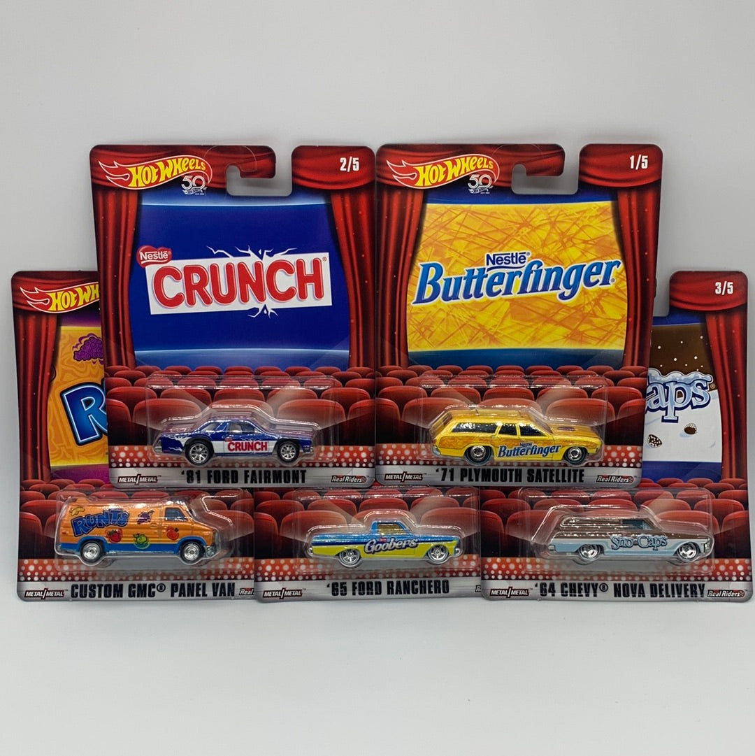 Hot Wheels Premium - Pop Culture Movie Theatre Candy Series - Set of 5