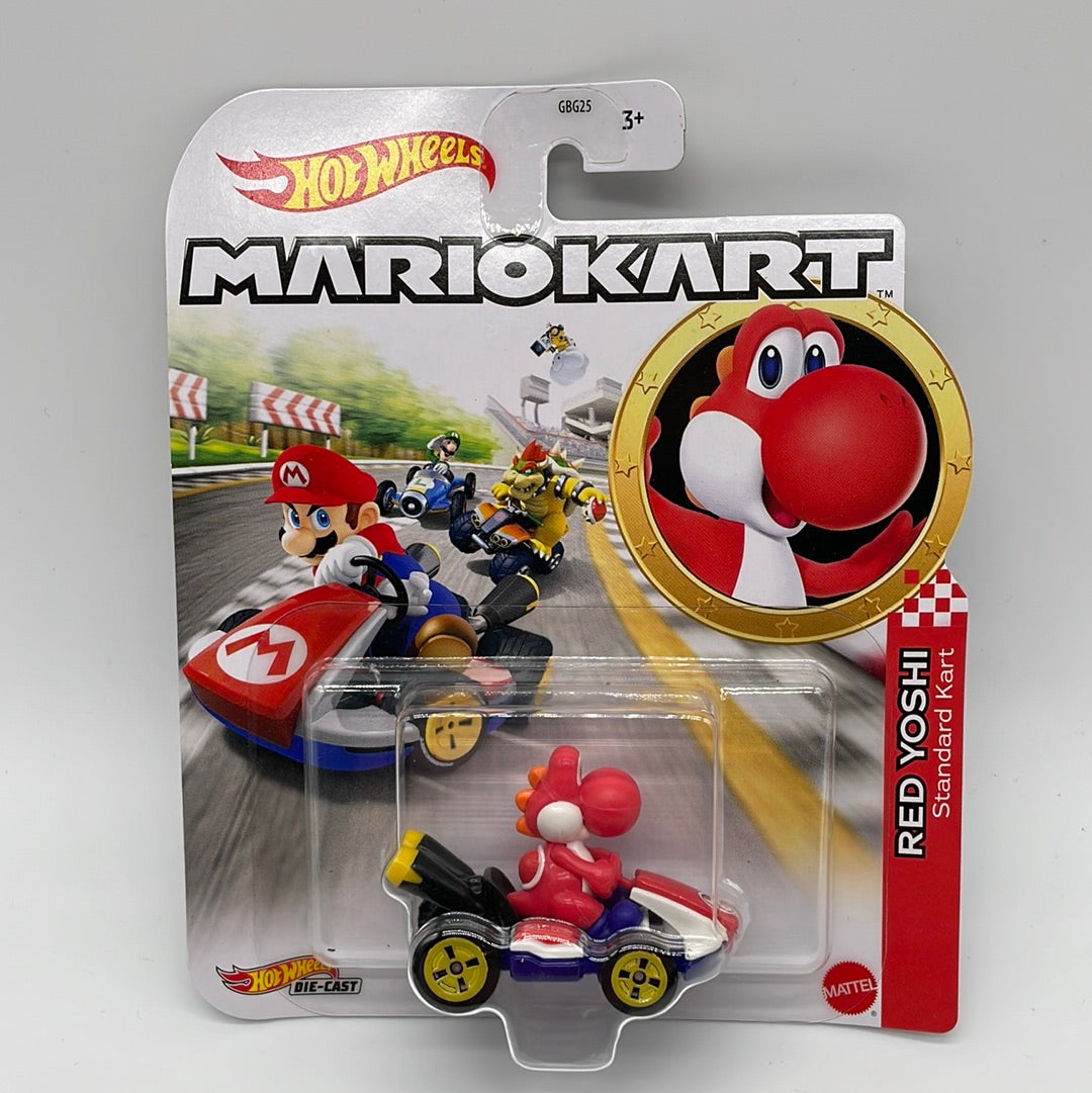 Hot Wheels Mario Kart - Character Kart - Red Yoshi and Standard Kart