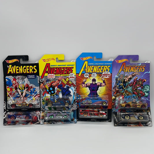 Hot Wheels - Walmart Exclusive - 2017 Marvel The Avengers Series Complete Set of 8 With Chase