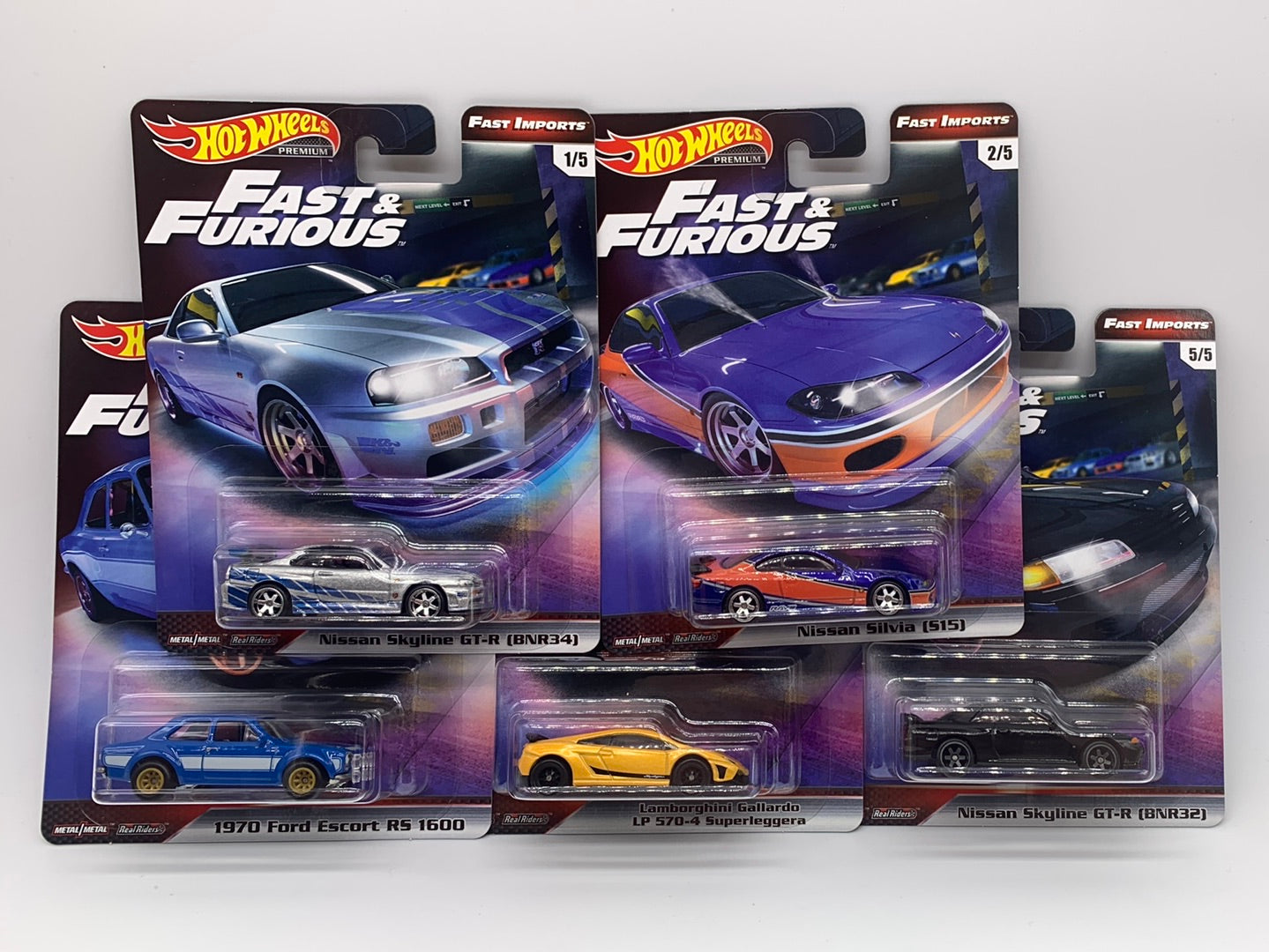 Hot Wheels Premium - Fast & Furious - Fast Imports Series Set of 5 ...