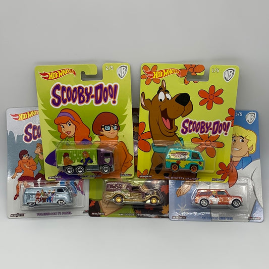 Hot Wheels Premium - Pop Culture Warner Brothers Animated Scooby-Doo Series - Set of 5