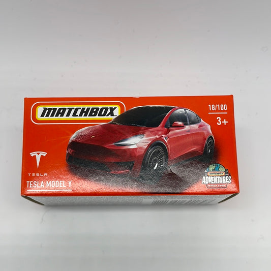 Matchbox Power Grabs - #18/100 - Tesla Model Y - Red