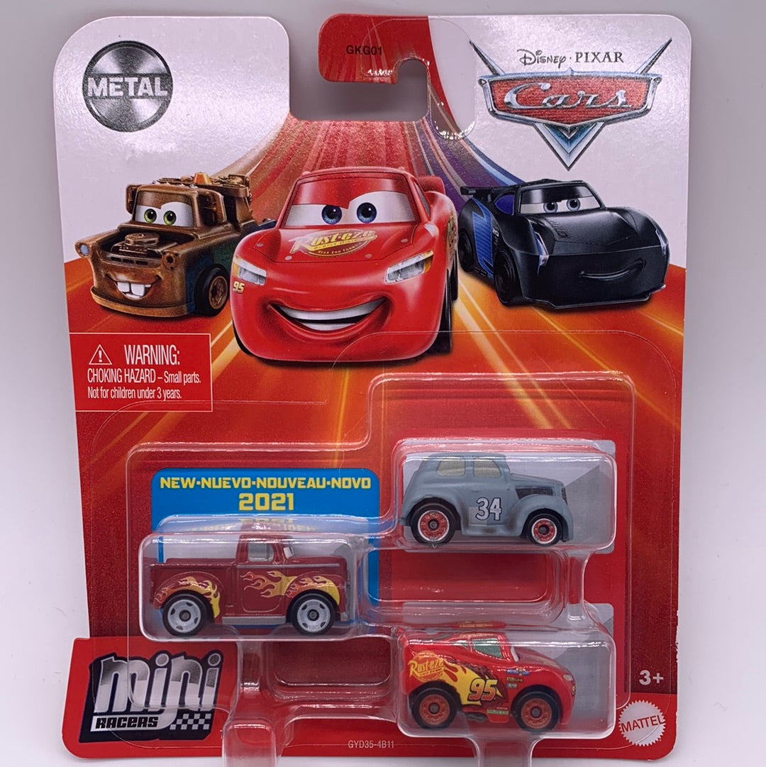 Disney Pixar Cars Movie Metal Mini Racers 3 Pack Cotter Pin Series Forbidden Fly 