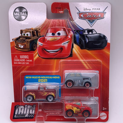 Disney Pixar Cars Movie - Metal Mini Racers 3 Pack - Cotter Pin Series