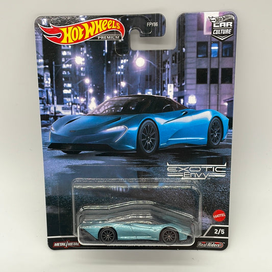 Hot Wheels Car Culture Premium - 2022 Exotic Envy Series - #2/5 - Blue McLaren Speedtail