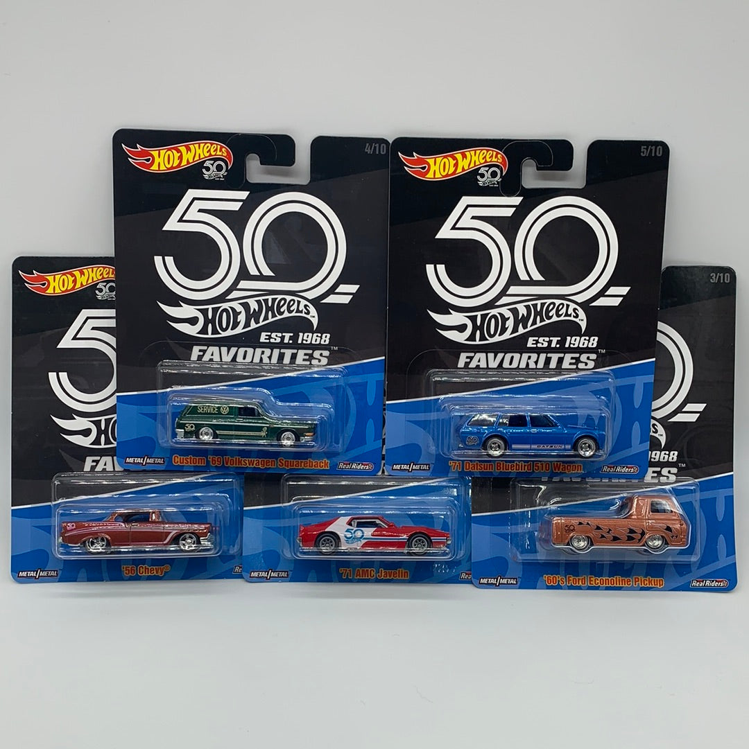 Hot Wheels Premium - 50th Favorites Series 1 Set of 5