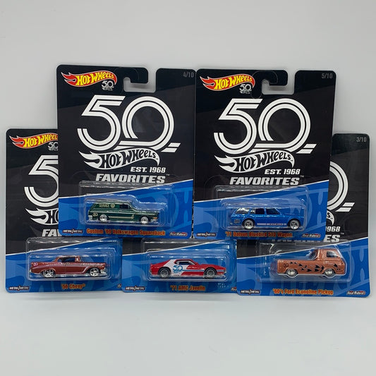 Hot Wheels Premium - 50th Favorites Series 1 Set of 5