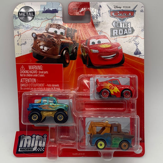 Disney Pixar Cars On the Road - Metal Mini Racers 3 Pack - Ivy, Road Trip Lightning McQueen, Mater