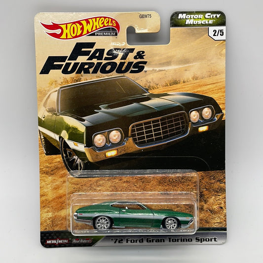 Hot Wheels Premium - Fast & Furious - Motor City Muscle Series # 2/5 - ‘72 Ford Gran Torino Sport