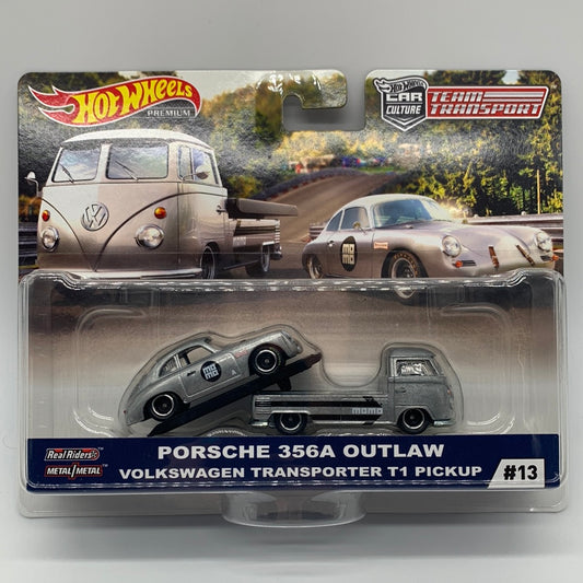 Hot Wheels Car Culture Team Transport - #13 - Momo Porsche 356A Outlaw & Volkswagen Transporter T1 Pickup