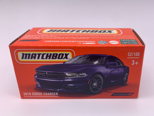 Matchbox Power Grabs - #52/100 - Purple 2018 Dodge Charger