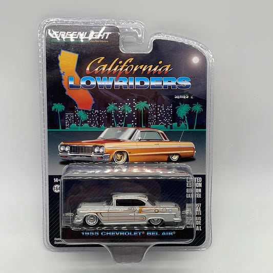 GreenLight California Lowriders Series 2 - #63030-A - 1955 White Chevrolet Bel Air Lowrider