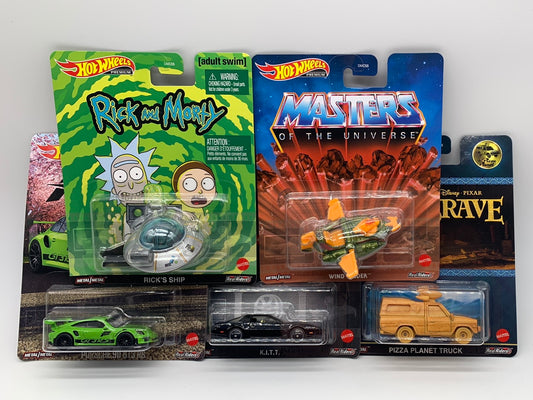 Hot Wheels Premium - Retro Entertainment 2021 Mix D Set of 5