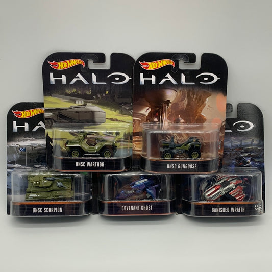 Hot Wheels Premium - Retro Entertainment 2016 Movie Reel Style Packaging - Halo Set of 5