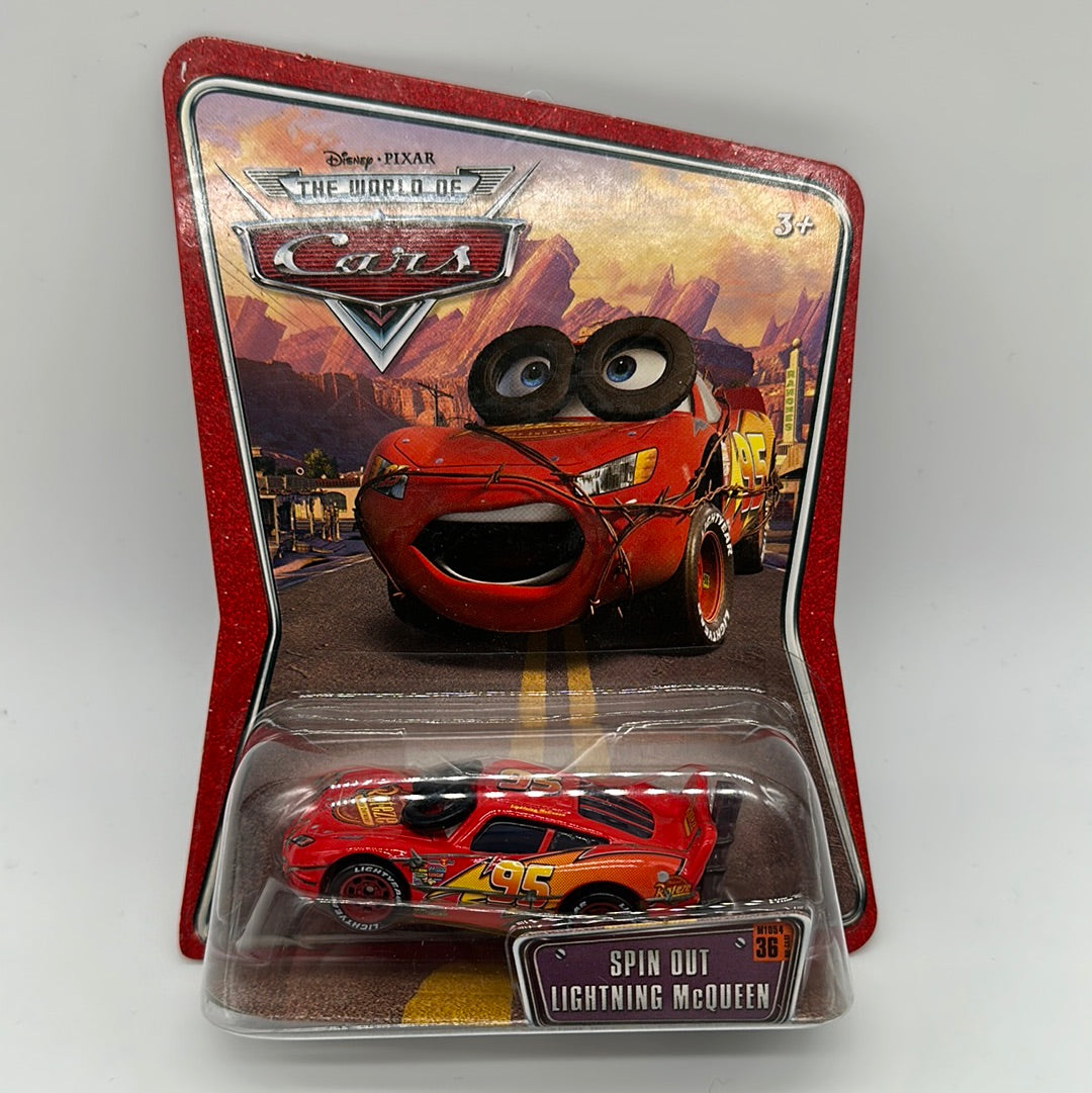 Disney Pixar Cars Movie - World of Cars Spin Out Lightning McQueen