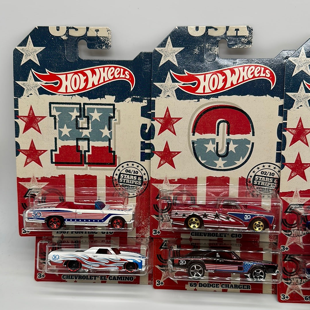 Hot Wheels - Walmart Exclusive - 2018 Stars and Stripes Series Complete Set of 10
