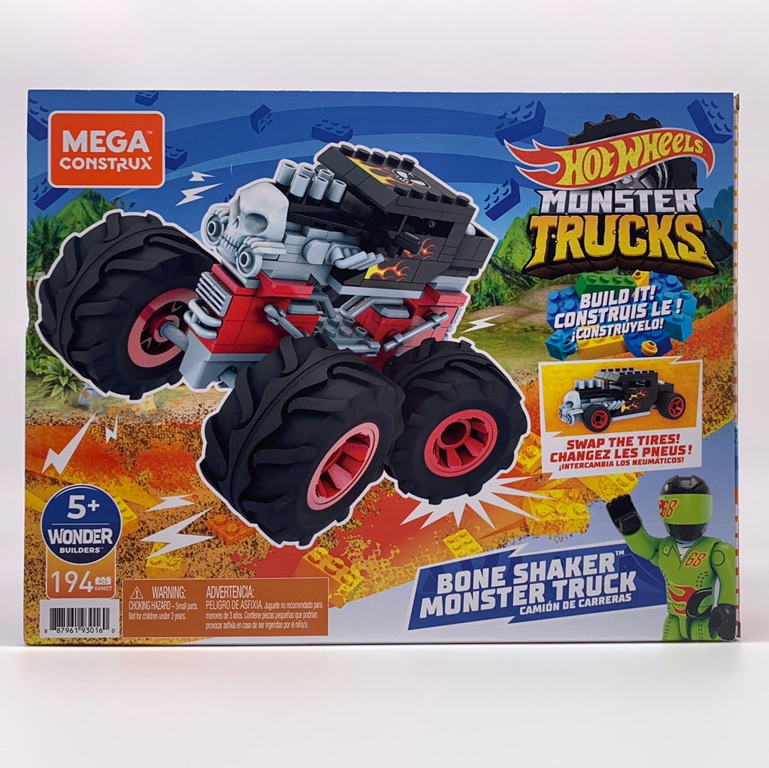 Mega Construx 194 Piece Building Set - Black Hot Wheels Bone Shaker Monster Truck