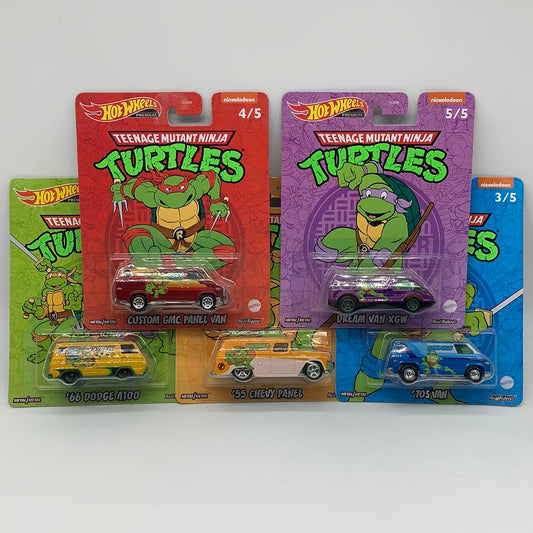 Hot Wheels Premium - Pop Culture Teenage Mutant Ninja Turtle TMNT Series Set of 5