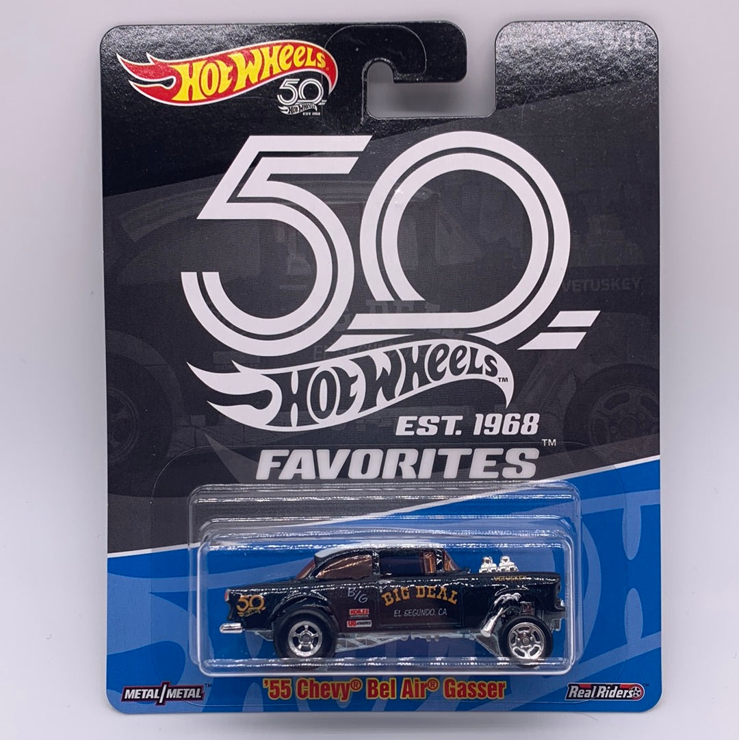 Hot Wheels Premium - 50th Favorites - Kroger Exclusive Blue (Black) ‘55 Chevy Bel Air Gasser