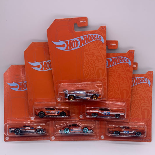 Hot Wheels Mainline - 2021 Orange & Blue 53rd Anniversary - Complete Set including Chase Gazella R