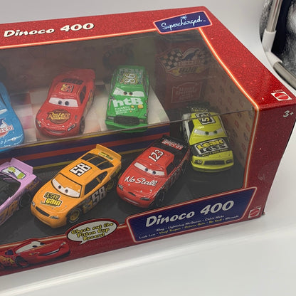 Disney Pixar Cars Movie - Supercharged Dinoco 400 Piston Cup Racer - 8 Car Boxed Set w/ King, Lightning & more