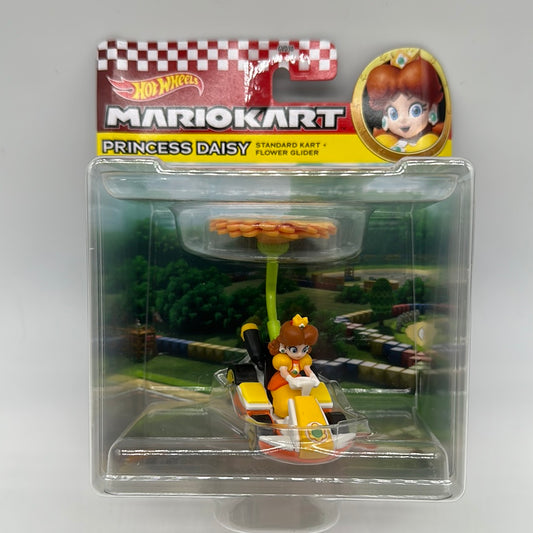 Hot Wheels Mario Kart - Character Glider - Princess Daisy on Standard Kart and Flower Glider