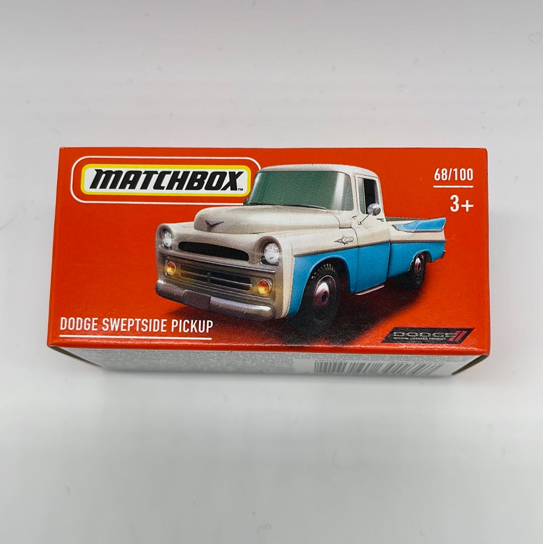 Matchbox Power Grabs - #68/100 - Dodge Sweptside Pickup Truck - Blue