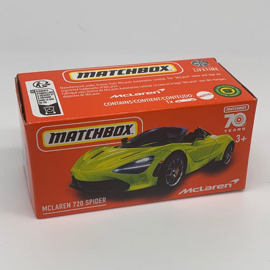 Matchbox Power Grabs - 70 Years - Yellow McLaren 720 Spider