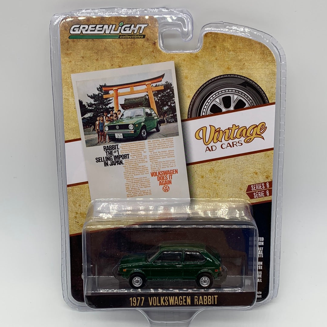 GreenLight Vintage Ad Cars Series 6 - #39090-E - 1977 Volkswagen Rabbit