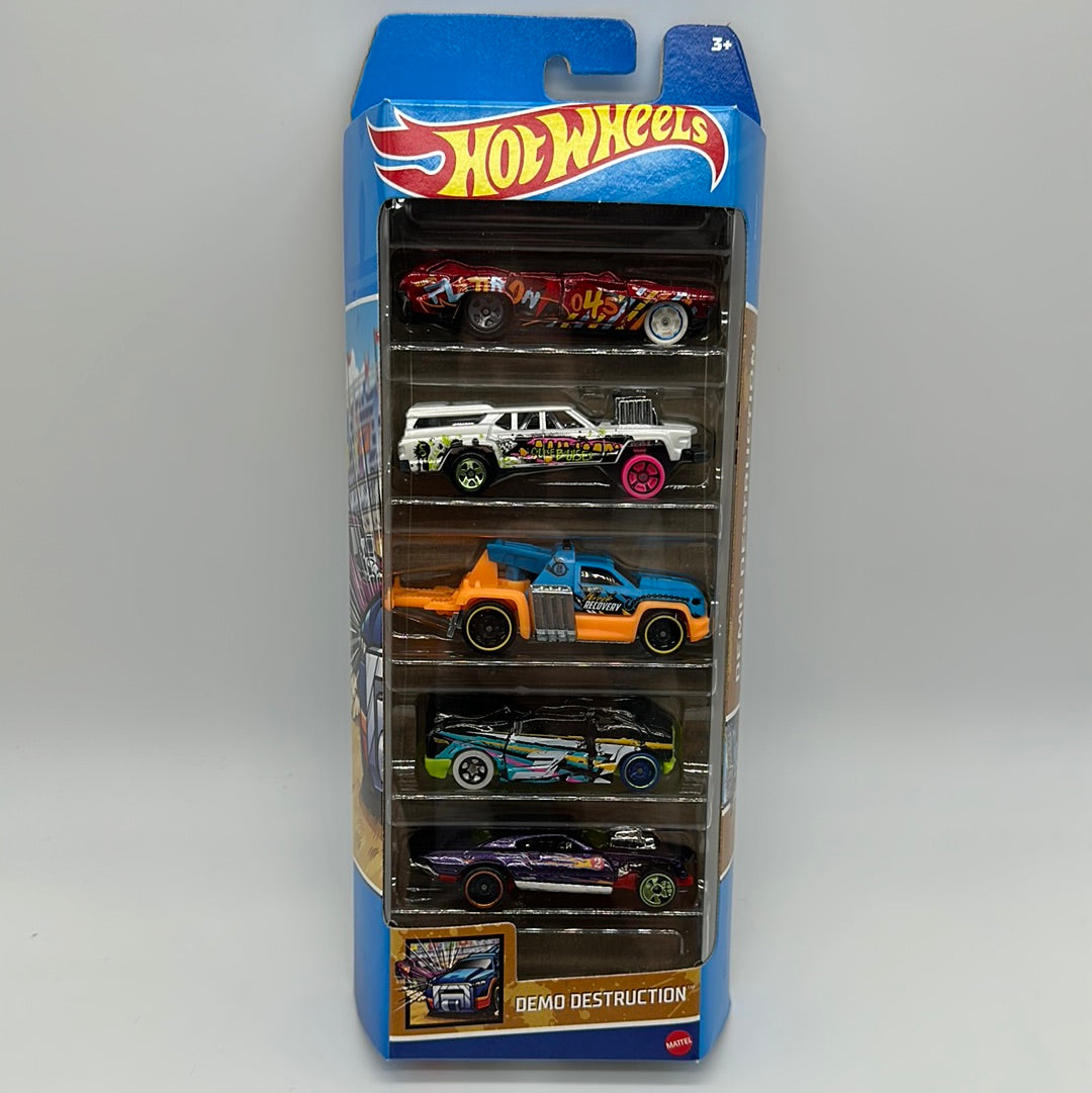 Hot Wheels 5 Pack - 2023 Demo Destruction w/ Crushed Cars