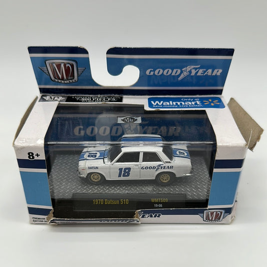 M2 Machines Acrylic Boxed Car - Walmart Exclusive GoodYear Series WMTS09 - 1970 Datsun 510