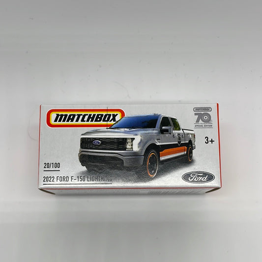 Matchbox Power Grabs - #20/100 - 2022 Ford F-150 Lightning - 70th Anniversary Deco