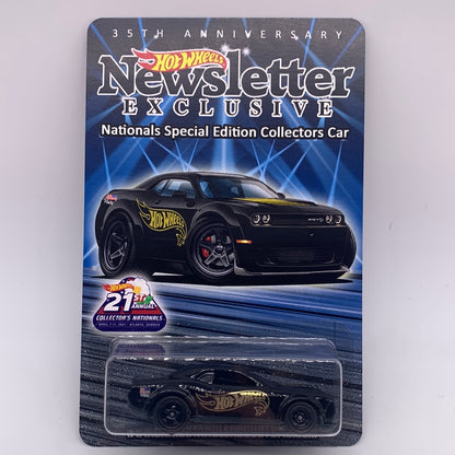 Hot Wheels 21st Annual Collector’s Nationals Convention - 2021 Atlanta, Georgia Newsletter Car - Black Dodge Challenger with Gray Base