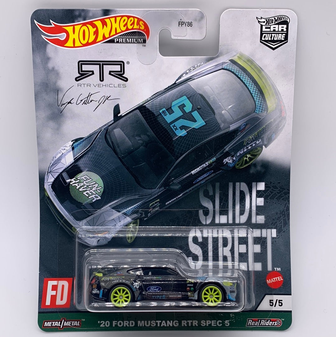 Hot Wheels Car Culture Premium - Slide Street Series #5/5 - Black ‘20 Ford Mustang RTR Spec 5