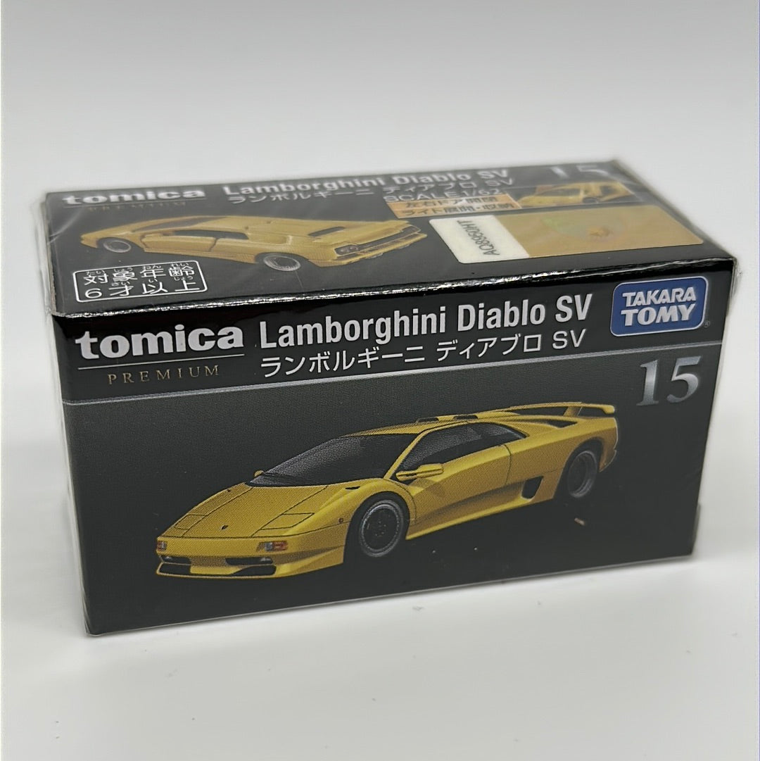 Tomica (Takara Tomy) - Premium - #15 - Lamborghini Diablo SV - Yellow