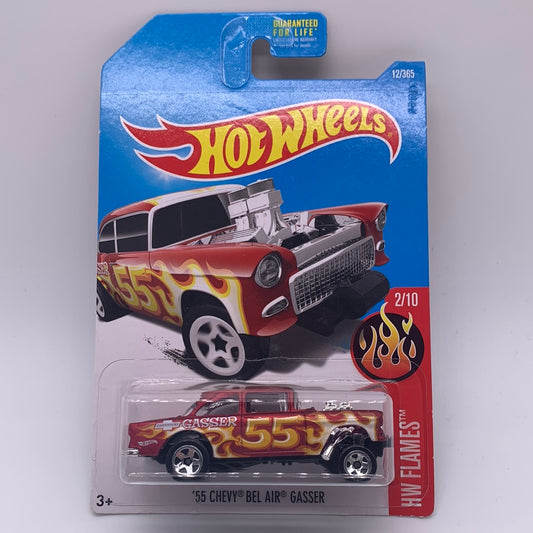 Hot Wheels Mainline - 2016 A Case - Red Flames ‘55 Chevy Bel Air Gasser