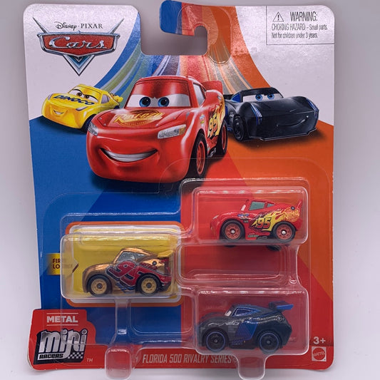 Disney Pixar Cars Movie - Metal Mini Racers 3 Pack - Florida 500 Rivalry Series