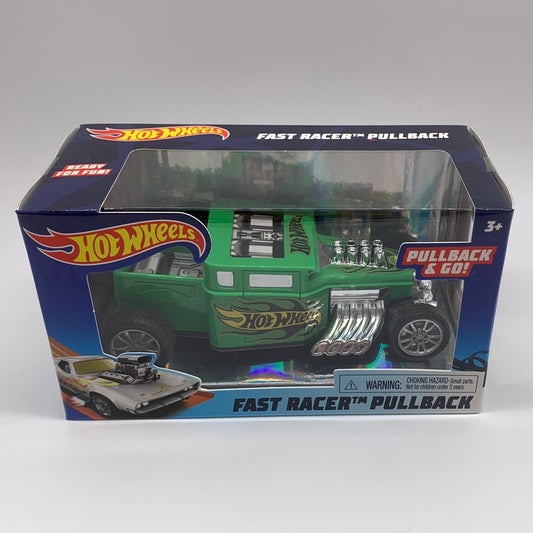 Hot Wheels - Fast Racer Pullback Car - Green Bone Shaker