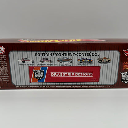 Hot Wheels Car Culture Shipping Cargo Container - Drag Strip Demons (2023) Premium Boxed Set Of 5